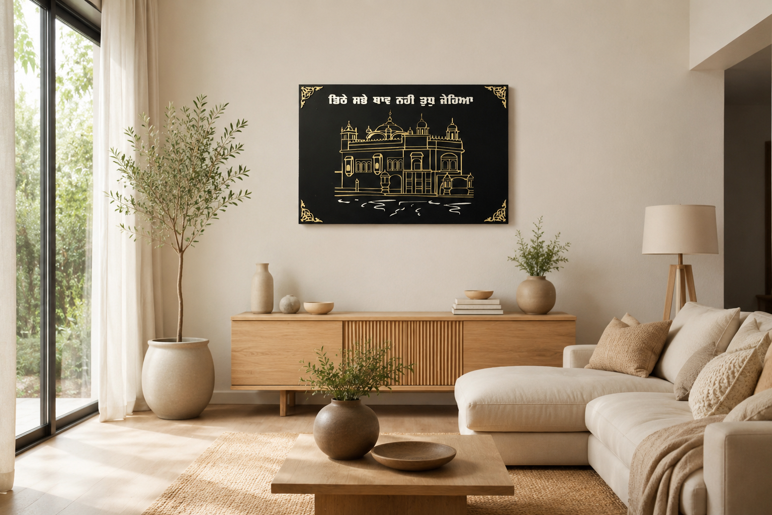 Golden Temple Wooden Wall Art