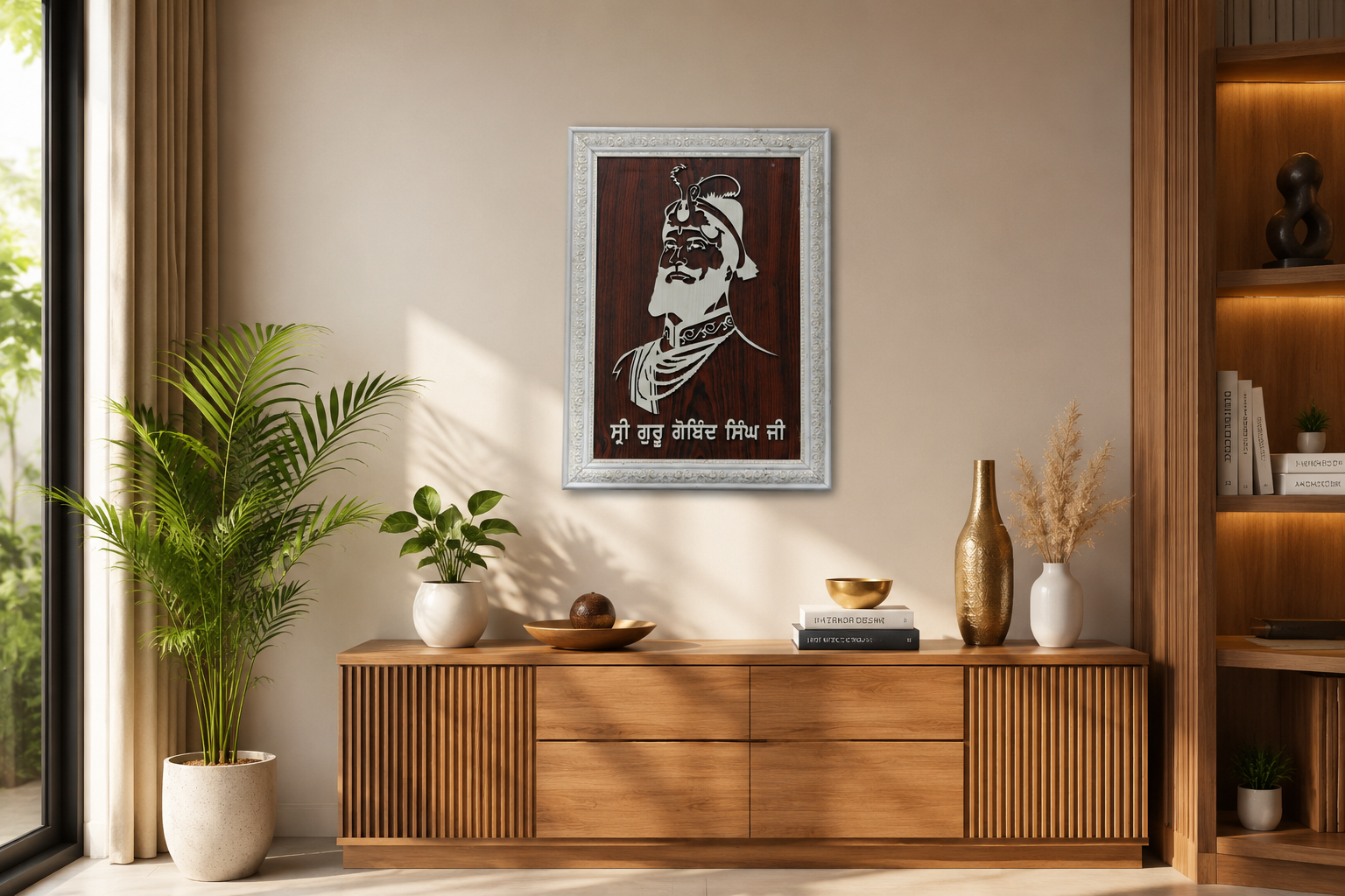 Guru Gobind Singh Ji Wooden Wall Frame